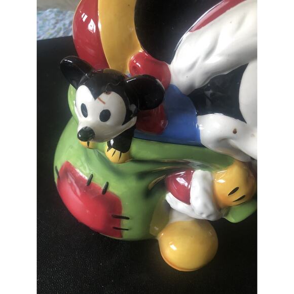 Vintage Disney Santa Clause Mickey Mouse Christmas Cookie Jar Holiday Decor READ - Picture 5 of 11